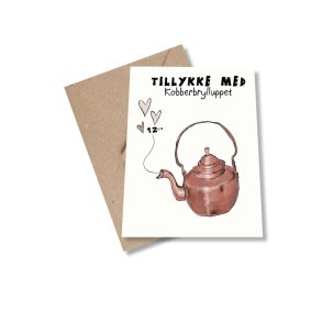 Mouse & Pen - Tillykke med kobberbrylluppet - lille A7  kort