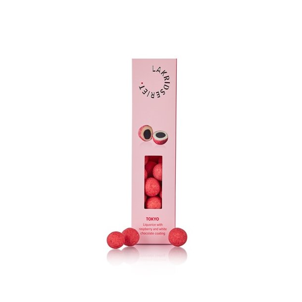 Lakridseriet - Tokyo s�d lakrids m. hvid chokolade &amp; hindb�rpulver 170g
