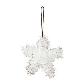 Bloomingville - Tristian Ornament, Hvid, Fjer