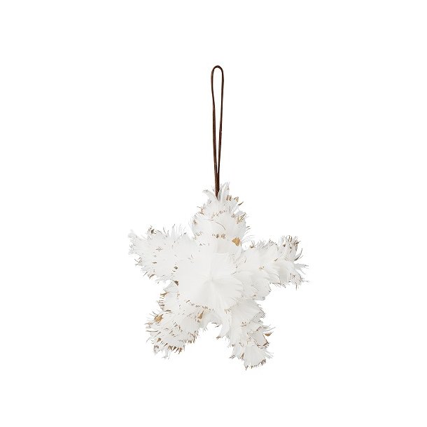 Bloomingville - Tristian Ornament, Hvid, Fjer