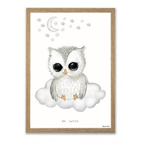 Mouse & Pen plakat A3 - Be wise ugle