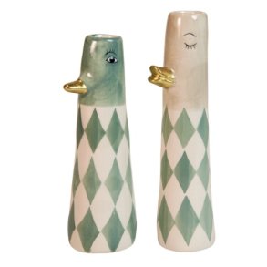 Speedtsberg Vase and 2 stk, lyserd/grn