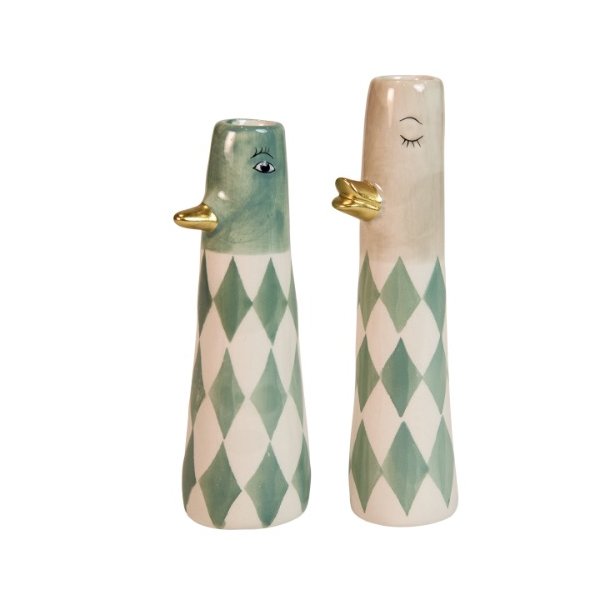 Speedtsberg Vase and 2 stk, lyserd/grn