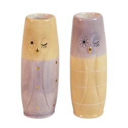 Speedtsberg - ugle vase - st af 2 - 4 x 10 cm - keramik
