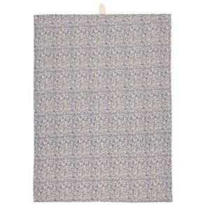 Ib Laursen - Viskestykke Leonora med bl blomsterranker 70x50 cm.