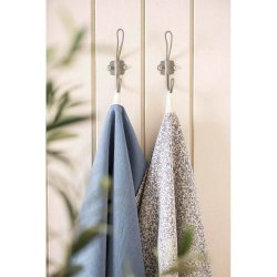 Ib Laursen - Viskestykke Leonora med bl blomsterranker 70x50 cm.