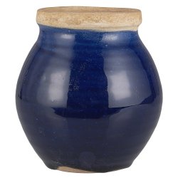 Ib Laursen Vase bl med naturfarvet kant Avignon