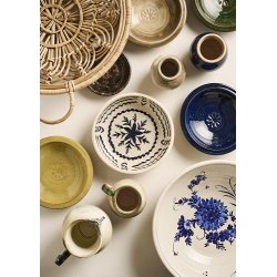 Ib Laursen Vase bl med naturfarvet kant Avignon