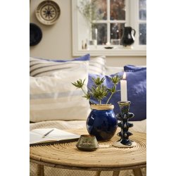 Ib Laursen Vase bl med naturfarvet kant Avignon