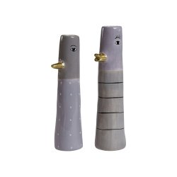 Speedtsberg - ande vase - st af 2 - 4,5 x 18 cm - keramik