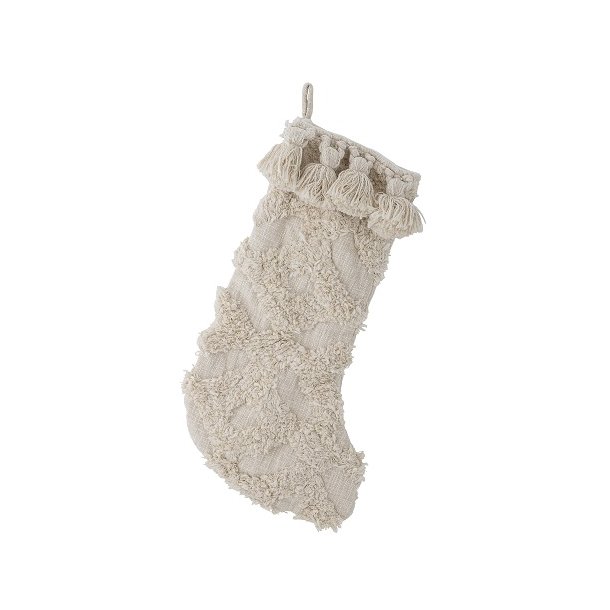 Bloomingville Julestrmpe - Vence Christmas Stocking, Natur, Bomuld, 1 stk.