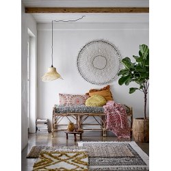 Bloomingville - Verona Plaid- tppe, Rd, Genanvendt Bomuld 160x130 cm.