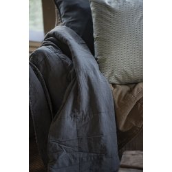 Ib Laursen Vintage quilt thunder grey 130x180 cm.