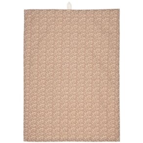 Ib Laursen - Viskestykke Beate malva med hvide og gule blomster 50x70 cm.