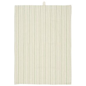 Ib Laursen -Viskestykke Billy natur med grnne striber 50x70 cm.