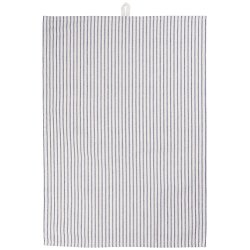 Ib Laursen Viskestykke Carl natur med mrkebl striber 50x70 cm.