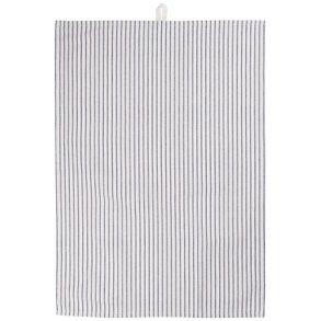 Ib Laursen Viskestykke Carl natur med mrkebl striber 50x70 cm.