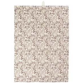 Ib Laursen Viskestykke Emilia natur med milky brown lvmnster 50x70 cm.