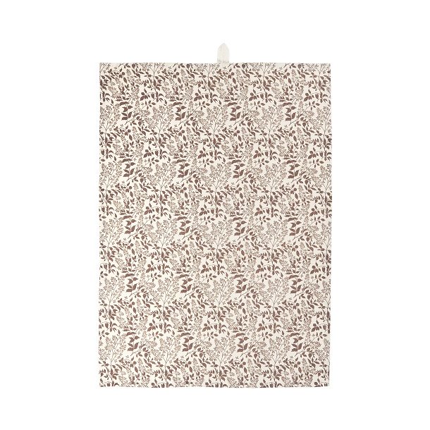 Ib Laursen Viskestykke Emilia natur med milky brown lvmnster 50x70 cm.