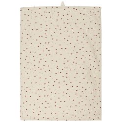 Ib Laursen - Viskestykke Emily natur m/rde sm hjerter50x70 cm.