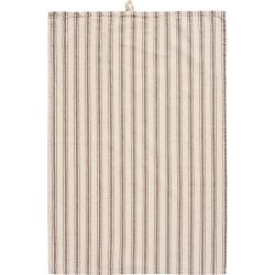 Ib Laursen -Viskestykke Erling natur med brune smalle og brede striber 50x70cm.