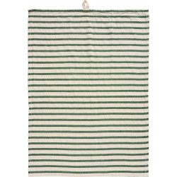 Ib Laursen - Viskestykke Eske natur med mrkegrnne striber p tvrs 50x70cm.