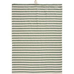 Ib Laursen - Viskestykke Eske natur med mrkegrnne striber p tvrs 50x70cm.