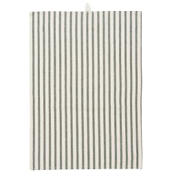 Ib Laursen Viskestykke Felix natur med mrkegrnne striber 50x70 cm