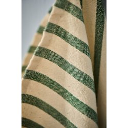Ib Laursen Viskestykke Felix natur med mrkegrnne striber 50x70 cm