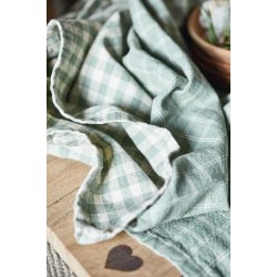 Ib Laursen - Viskestykke Holger stvgrn m/naturfarvede sm tern 50/70 cm.