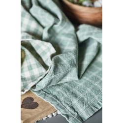 Ib Laursen - Viskestykke Holger stvgrn m/naturfarvede sm tern 50/70 cm.