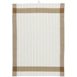 Ib Laursen Viskestykke Johan med smalle og brede brune striber 50x70 cm