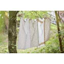 Ib Laursen Viskestykke Johan med smalle og brede brune striber 50x70 cm