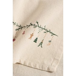 Ib Laursen - Viskestykke Julius natur med juleranke 50x70cm.