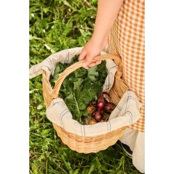 Ib Laursen Viskestykke Kasper natur mrkebl tynde striber