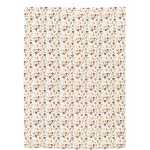 Ib Laursen Viskestykke Lily med sm gule/rde/grnne og blomster 50x70cm.