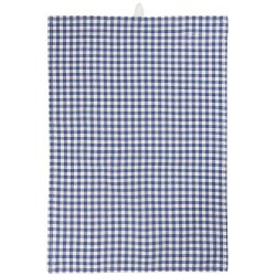  Ib Laursen Viskestykke Lucas mrkebl med naturfarvede sm tern 50x70 cm.