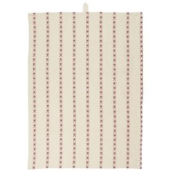 Ib Laursen - Viskestykke Marie med rde hjerter p langs 50x70cm.
