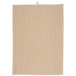 Ib Laursen -Viskestykke Mathilde med rustikbrune tynde striber 50x70 cm.