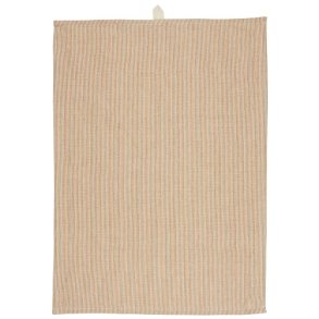 Ib Laursen -Viskestykke Mathilde med rustikbrune tynde striber 50x70 cm.