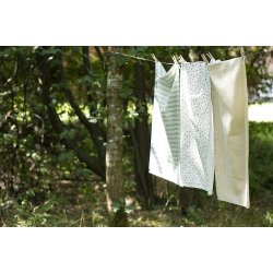 Ib Laursen Viskestykke Oliver stvgrn med hvide striber 50x70 cm.