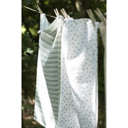 Ib Laursen Viskestykke Oliver stvgrn med hvide striber 50x70 cm.