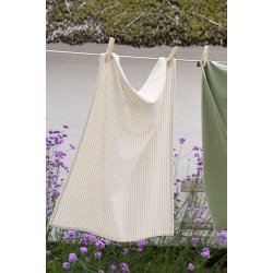 Ib Laursen Viskestykke Otto natur med smalle stvgrnne striber 50x70 cm