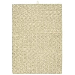 Ib Laursen - Viskestykke Petra natur med grnt blomstermnster 50x70 cm.