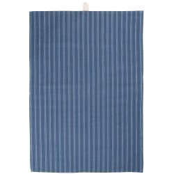 Ib Laursen Viskestykke Samuel mrkebl med naturfarvede tynde striber 50x70 cm.