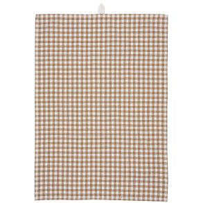 Ib Laursen Viskestykke Sebastian brun med naturfarvede sm� tern 50x70 cm