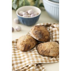 Ib Laursen Viskestykke Sebastian brun med naturfarvede sm� tern 50x70 cm