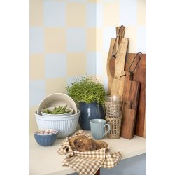 Ib Laursen Viskestykke Sebastian brun med naturfarvede sm� tern 50x70 cm