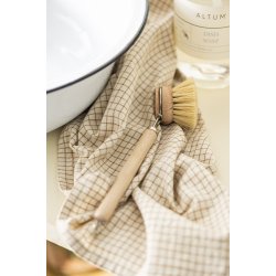 Ib Laursen Viskestykke Silas natur med sm brune tern 50x70 cm