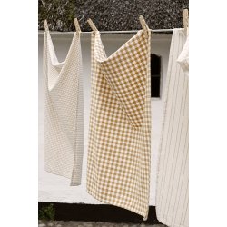 Ib Laursen Viskestykke Silas natur med sm brune tern 50x70 cm